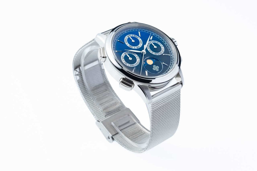 Blue-Black Triple Date Moonphase